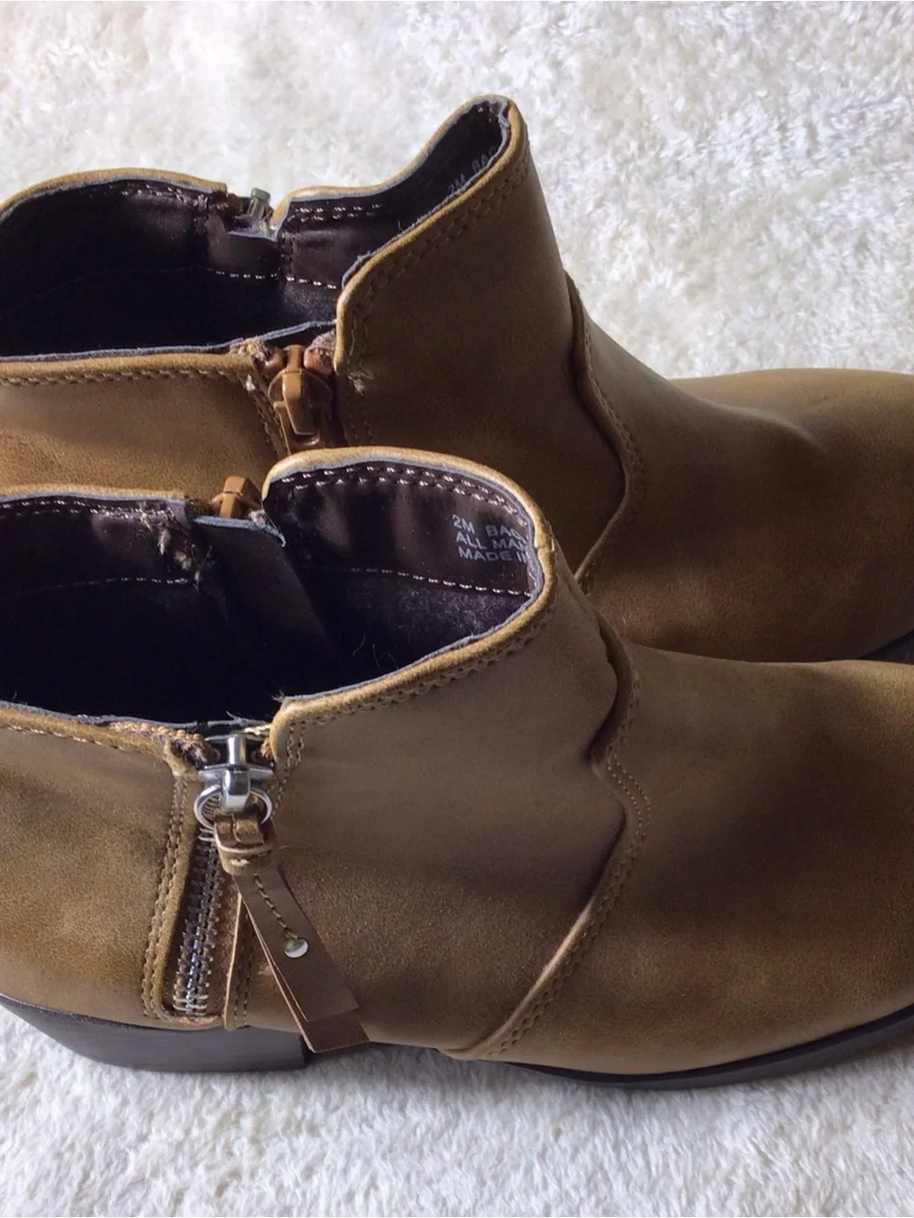 London Fog Kids Tan Ankle Boots